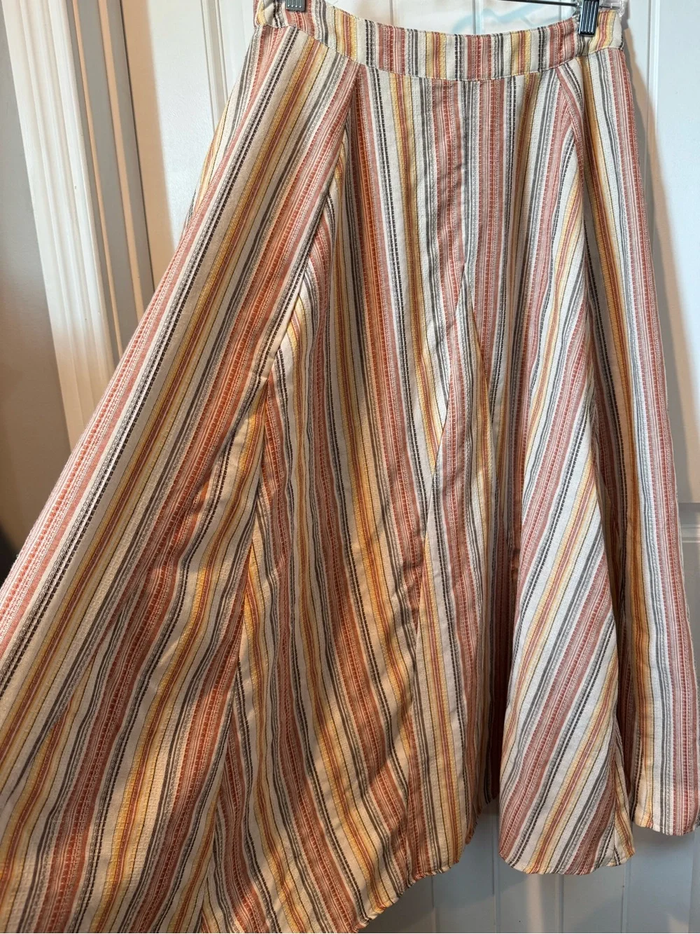 easel Striped Maxi Skirt in Peach, Cream & Tan